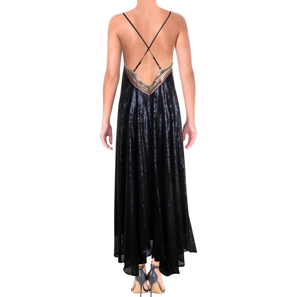 Aqua Sequined Maxi Dress Ball Gown NWT - Picture 3 of 6
